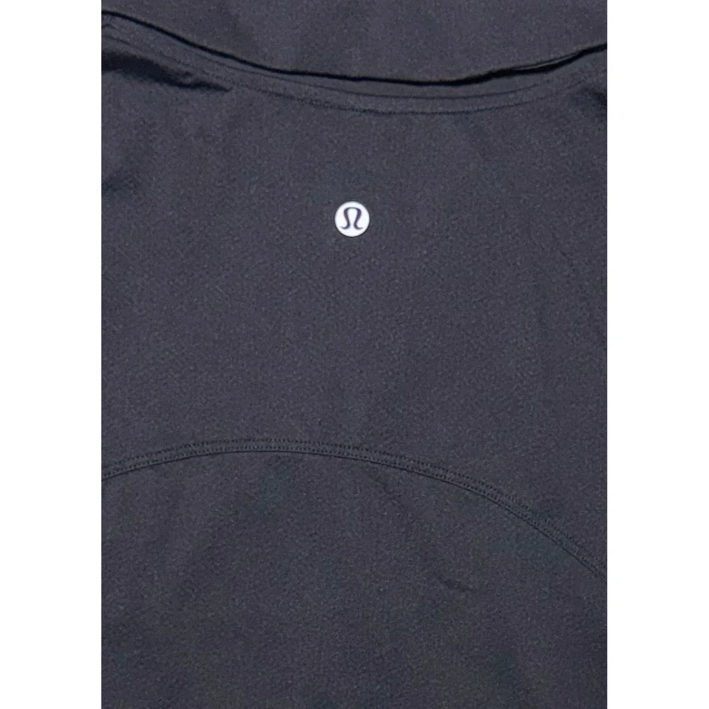 Lululemon Womens Black Sleeveless Collared Polo Top Size 8 Stretch Athletic